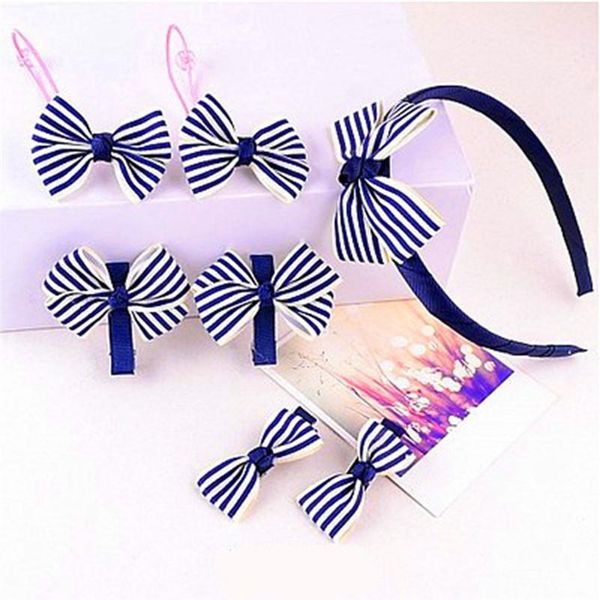 

hair clips & barrettes pinksee 7pcs/set cartoon bowknot sweet heart accessories for girls elastic band hairpin tie, Golden;silver