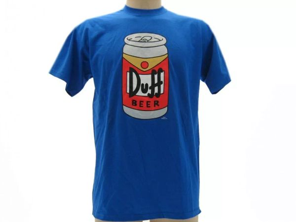 

t shirt simpsons duff can mesh shirt blue original man boy beer, White;black