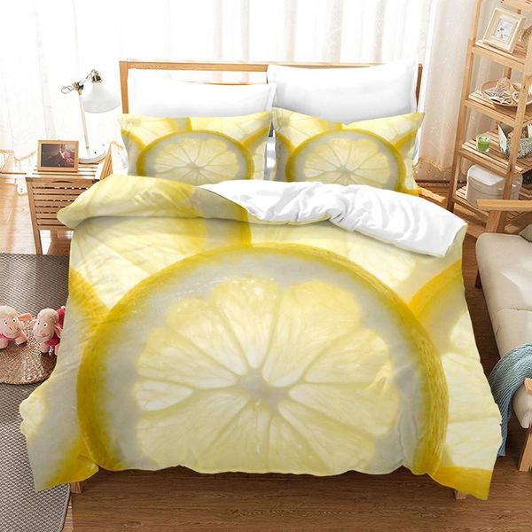 

bedding sets summer flowers and fruits printed fresh rural style girl bed sheet cover fine fiber down quilt pillowcase 2/3