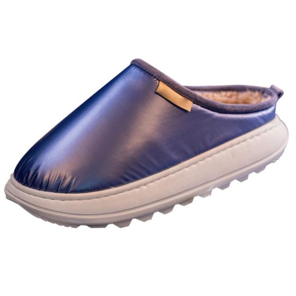 

winter down and warm thick-soled cotton slippers eva non-slip sole comfortable soft women men autumn, Black