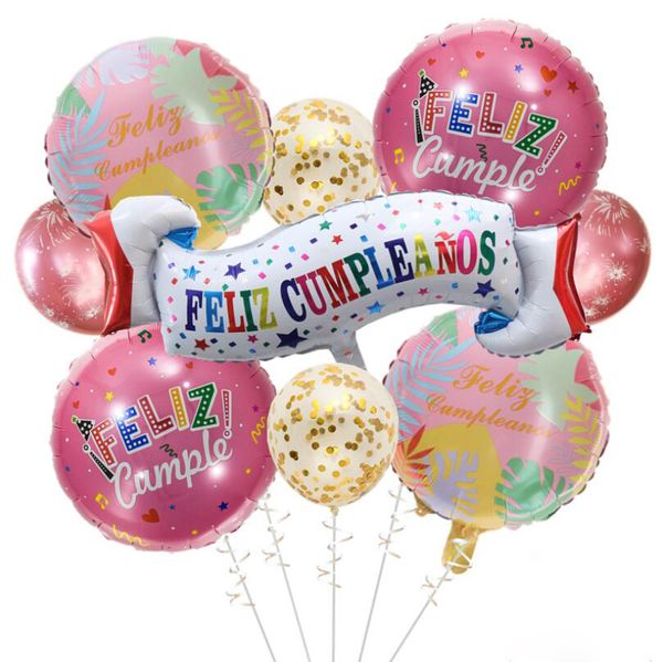 Kids Party Balloons Feliz Aniversário Carta Folha Balão Baby Firum Anniversary Event Decor Supplies