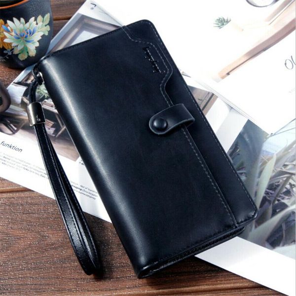 

wallets men wallet luxury leather zipper long id card holder purse clutch phone bag business organizer, Red;black