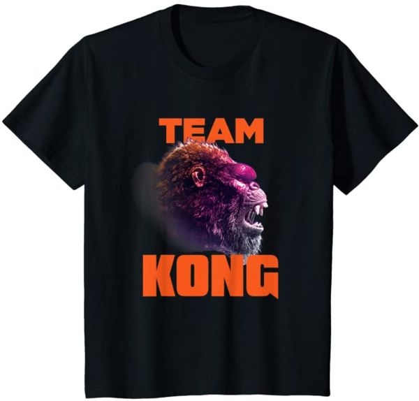 

godzilla vs kong official team kong neon t-shirt for boy girl kid gift men women, White;black