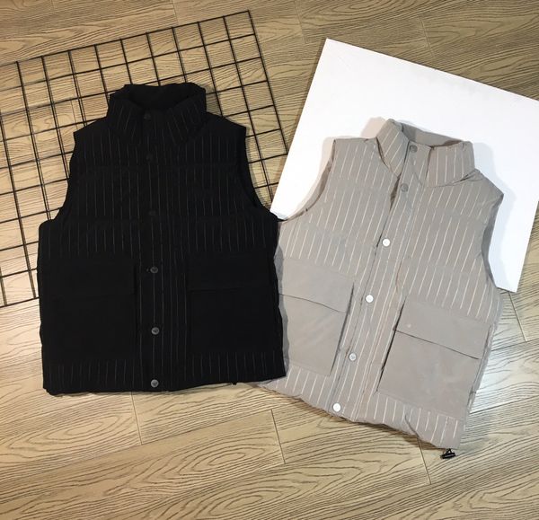 

fashion vest man down vests waistcoat printing mens feather jacket autumn and winter letter bodywarmer outdoor couples keep warm coat clothi, Black
