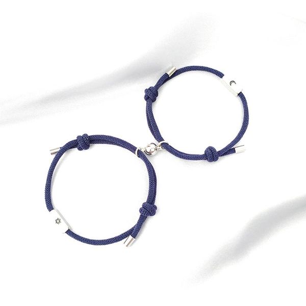

charm bracelets magnetic couple attraction long distance adjustable matching moon sun bead bracelet friendship gift for friends lovers, Golden;silver