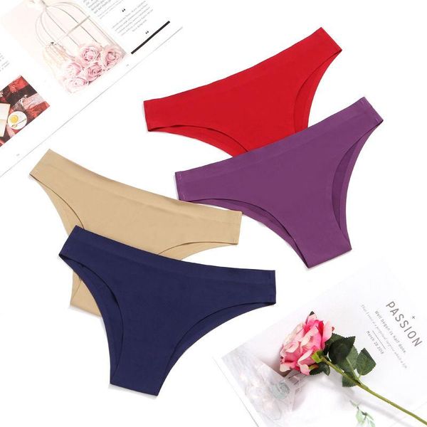 

women's panties 2pcs/set sport large size underwear seamless underpants low waist femme solid briefs comfort lady lingerie, Black;pink