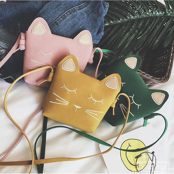 

backpacks angelatracy 2021 arrival fashion princess cartoon cat embroidery mini girls bag pu baby women's shoulder cross body