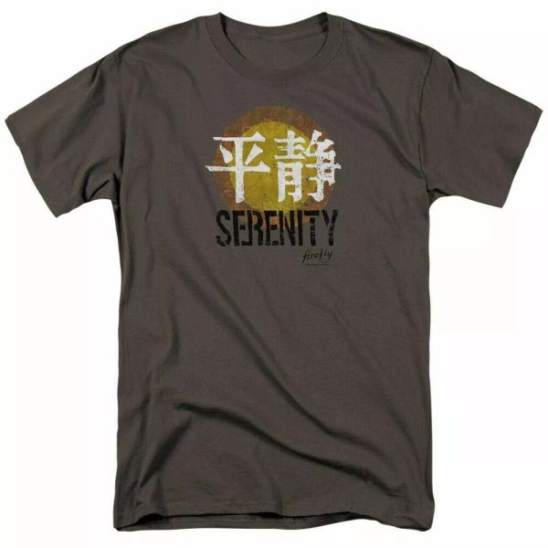 

firefly serenity logo t shirt licensed sci-fi alien tv show tee new charcoal, White;black