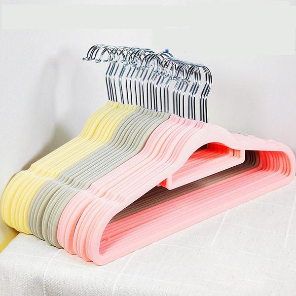 

hangers & racks 10pcs/lot clothes flocking velvet for pants flock non slip 38/42/45cm quality magic rack slip-resistant
