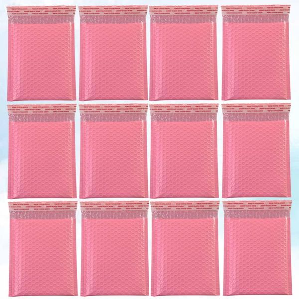 

50pcs practical bubble storage bag shockproof express delivery packaging pouch for home shop office (pink, 20x15cm) bags