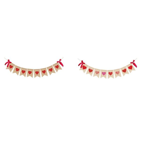 

party decoration red love glitter heart burlap bunting banners garland hanging decor valentine day wedding anniversary supplies