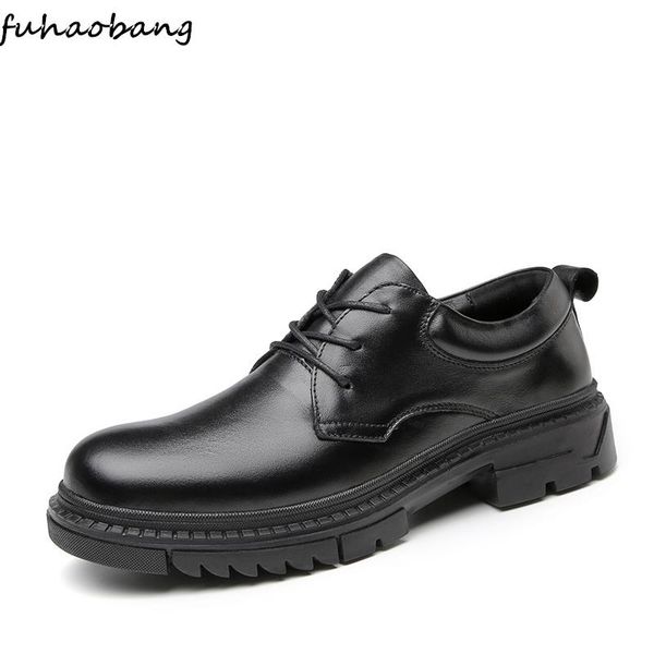 

dress shoes oxfords men genuine leather lace up vintage retro wedding office fashion formal party oxford big size 48, Black