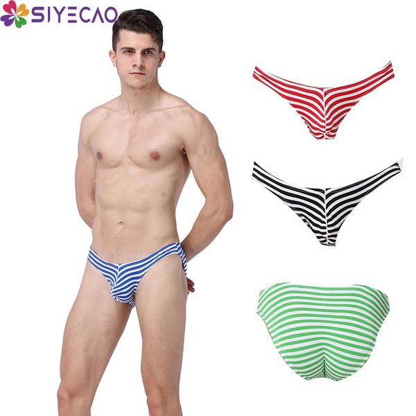 

underpants men underwear briefs cotton striped slips cueca homme masculina breathable male panties calcinha gay, Black;white