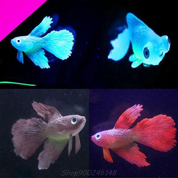

decorations artificial soft silicone glowing effect betta aquarium fish tank ornament decor jy28 20 dropship