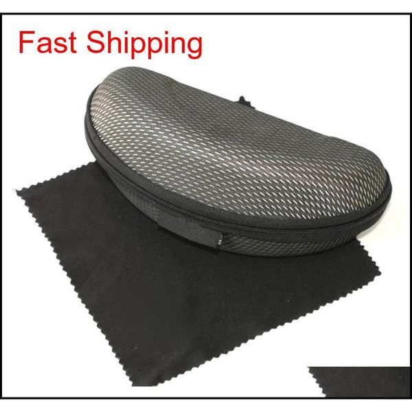 

wholesale sunglasses case black big eyeglasses box with cleaning cloth for women and men brand china kcty4