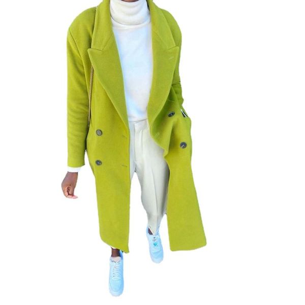 

women's trench coats khaki autumn long coat for women 2021 streetwear woolen jacket lapel plaid loose cardigans temperament abrigo b, Tan;black