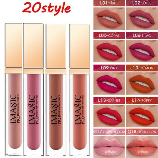 

lipgloss matte 20 colors lip gloss velvety lipstick liquid waterproof tint full1