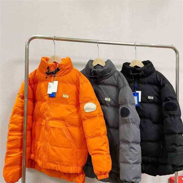 

second hair ader correct edition autumn winter 2021 new st collar hidden hooded men's and women's down jacket, Black