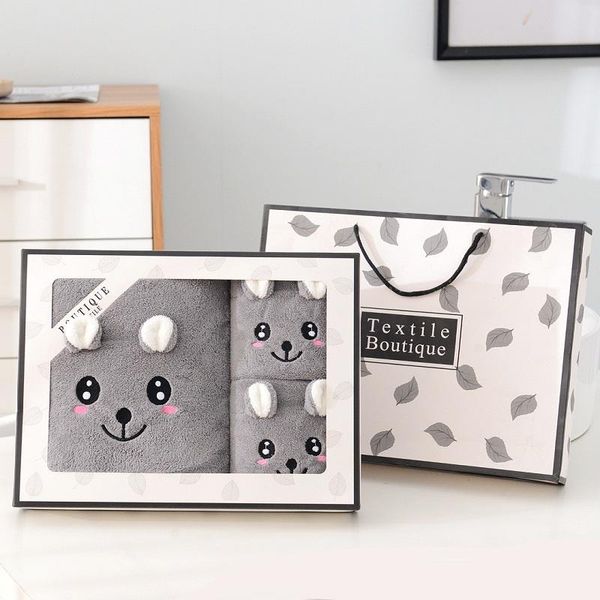 

three-piece towel bath set, 1 + 2 gift box, with souvenir