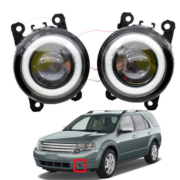 2x anjo olho fog de luz montagem carro led lente drl lâmpada de corrida diurna 12v para ford taurus x 3.5L v6 2008-2009