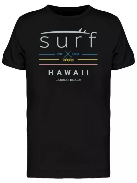 

surf hawaii simple cool design men's tee -image by shutterstock, White;black