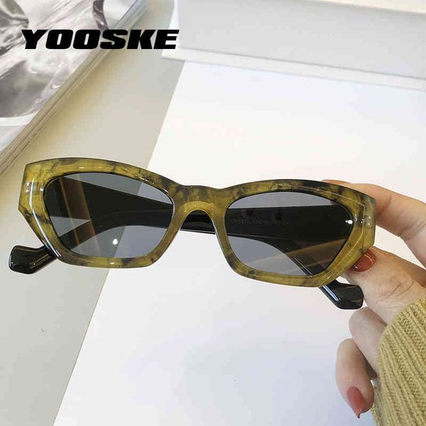 

yooske 2021 small frame sunglasses women fashion cat eye sun glasses men retro brand design wild street eyewear uv400, White;black