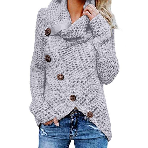 

women's sweaters fmfssom spring autumn hollow buttons scarf collar knitted woolen warm irregular women female pullovers oversized, White;black