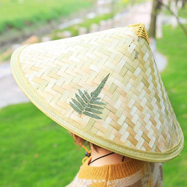 

party masks vietnamese children's bamboo straw hats bonnet enfant gorras cone sun hat garden farmer fishing dance props travel kpop