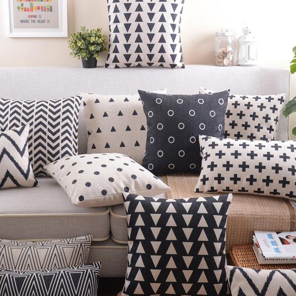 

cushion/decorative pillow abstract geometric square throw pillow/almofadas case 45x45 53x53 60x60 30x50,black cushion cover home decore