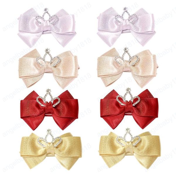 3,2 pollici Party Toddler Kids Girls Barrettes Crown Designer High-end Cute Princess Hairclippers Accessori per capelli 4 colori