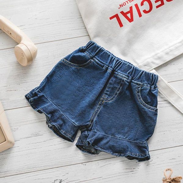 

girls jean shorts 2021 summer children's leisure versatile pants western style, Black