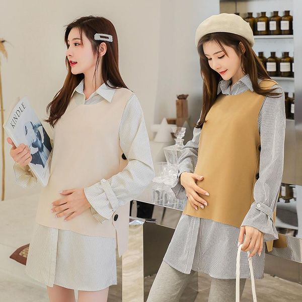 

maternity & tees lactation shirt fashionable two-piece dress for, White
