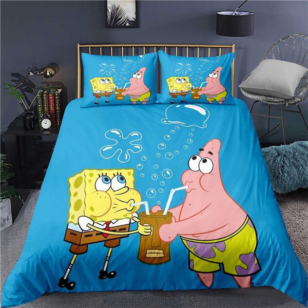 

selling cartoon spongebob 3d printing colorful bedding sets duvet cover-98