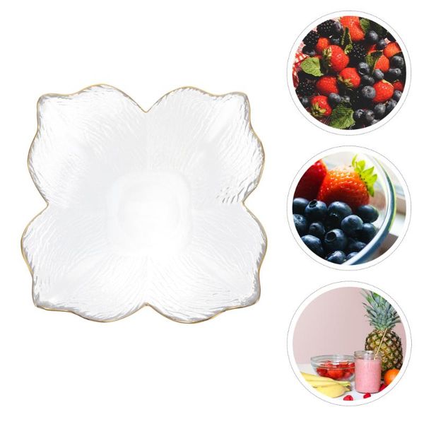

1pc glass salad bowl lovely serving bowls petal design dessert