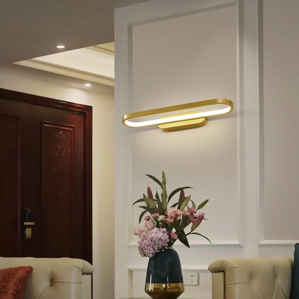 

wall lamp led bedroom bedside lights living room golden brass light for corridor aisle balcony modern sconce
