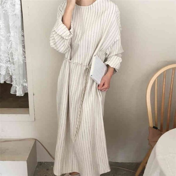 

casual dresses colorfaith spring summer women sashes straight prairie chic elegant striped midi ankle-length female dr1695 h7sv, Black;gray