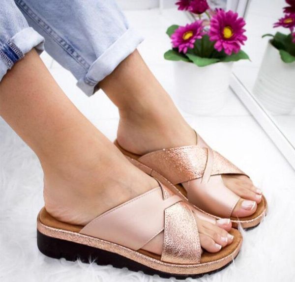 

summer women sandals toe correction flip flop platform wedge shoes fashion cross strap ladies casual footwear plus, Black