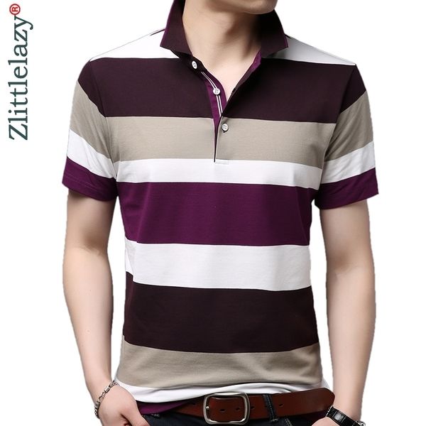 Marka Rahat Yaz Spor Kısa Kollu Polo Gömlek Erkekler Poloshirt Jersey Çizgili Erkek Polos Tee Gömlek Elbise Moda 62917 210401