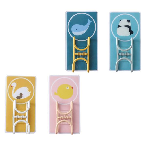 

hooks & rails 4pcs cartoon punch-hook bathroom strong sticky home wall-mounted