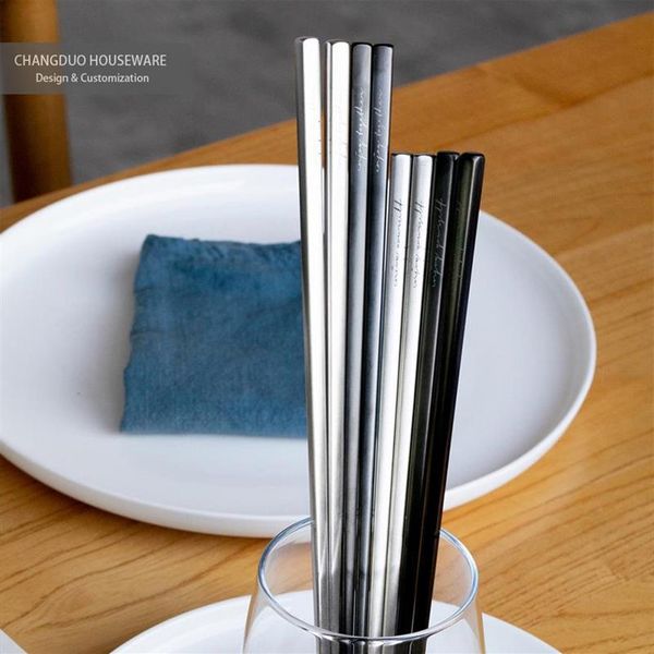 

23.5/27cm chopsticks non-slip stick food grade stainless steel clip pot chopstick reusable tableware gifta21