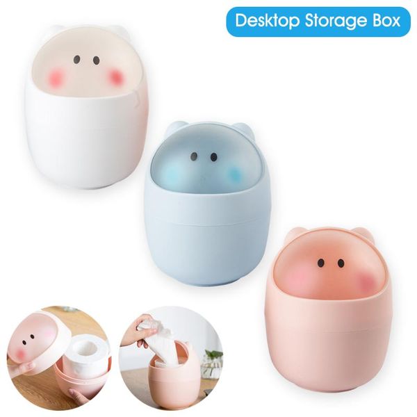 

storage bags box deskcute trash can with flip lid plastic waste bin mini garage for home kitchen bath office tools