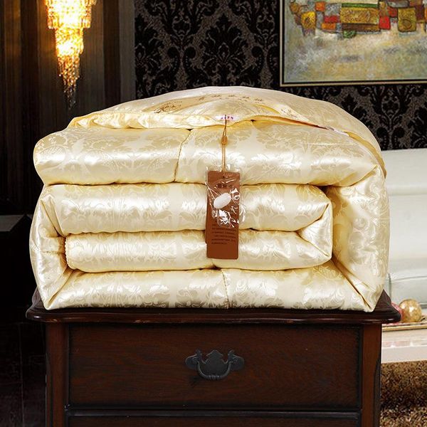 

comforters & sets luxury jacquard silk filling quilt natural mulberry comforter duvet hand-made twin queen king full size four seasons