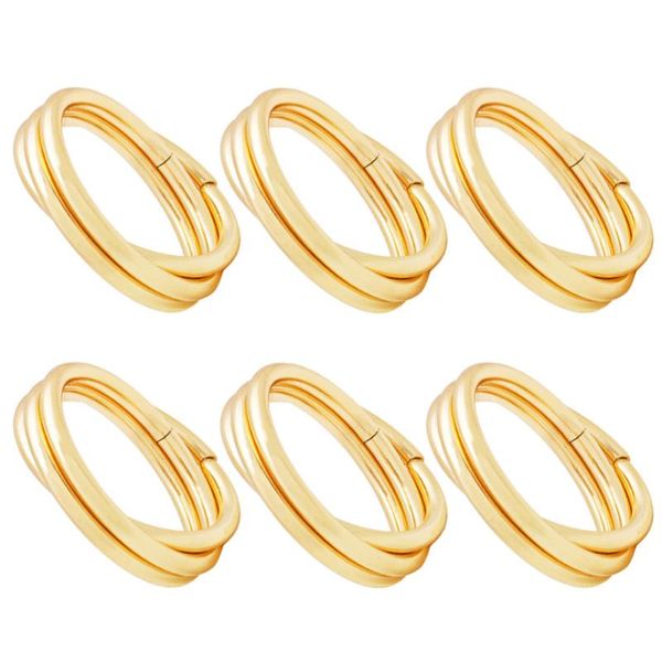 

napkin rings 6pcs stainless steel creative holders serviette buckles for wedding banquet party (golden)