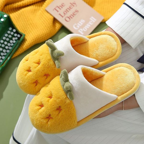 

mr co cotton slippers women winter 2021 warmth thick bottom cute home couple non-slip indoor men, Black
