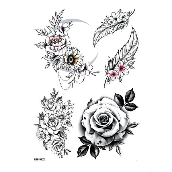 

temporary tattoos beauty flower waterproof tattoo sticker on body art fake sleeve tatouage henna tatoo