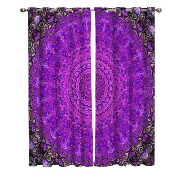 

curtain & drapes abstract mandala flower purple curtains large window living room bedroom kitchen decor kids treatment