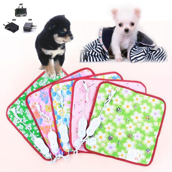

kennels & pens seller colorful pet puppy kitten electric heat pad two gear temperature 18w dog cat heater mat blanket bed 40*40cm