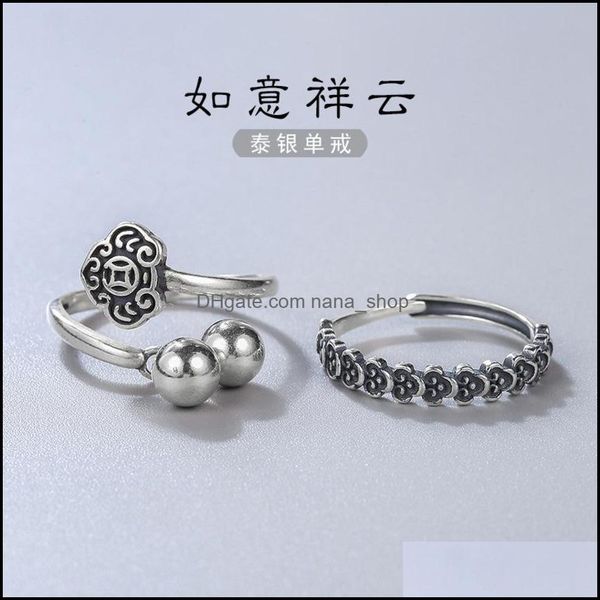 Altri accessori moda Ruyi Auspicious S925 Sier Longevity Lock Ring Drop Delivery 2021 07Vet