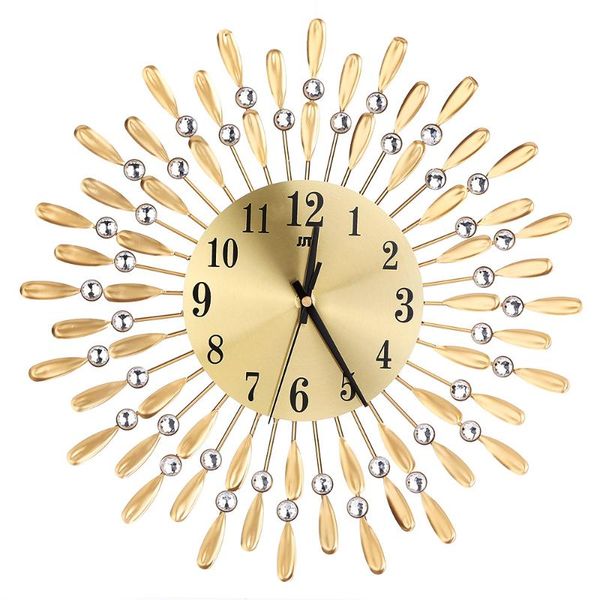 

wall clocks modern floral style silent metal round clock living room decor quiet quartz minimalist