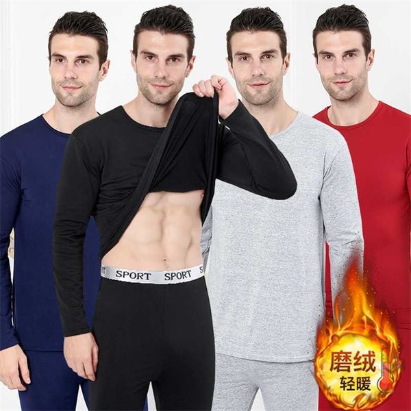 The Thermal Underwear For Men Women Long Johns Winter Men Thermal Tops + pants 2pcs Underwear Set Gym Fitness Sportswear 211105